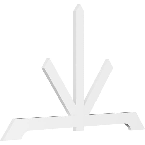 Ekena Millwork Vanguard Architectural Grade PVC Gable Bracket, 108"W x 67 1/2"H x 2"D x 6"F, 15/12 Pitch GBP108X68X0206VAN00 - main